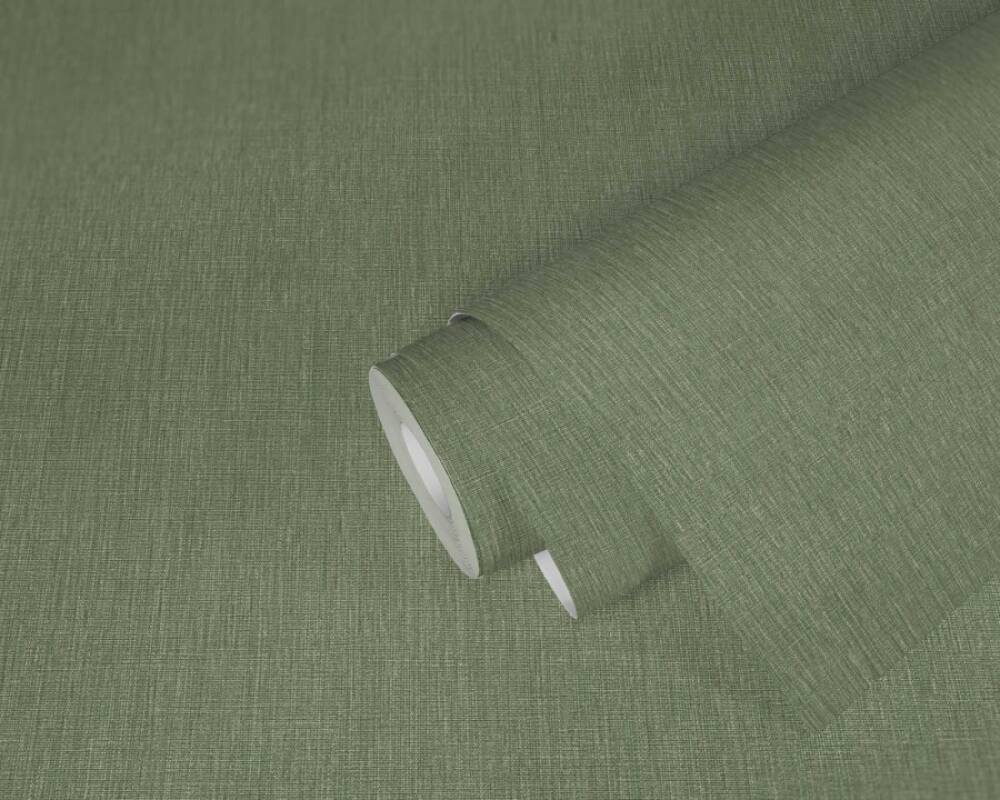 Solid Textile Structure Wallpaper in Green