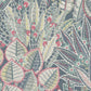Abstract Leaf Floral Wallpaper in Blue/Green/Red