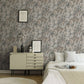 Abstract Leaf Floral Wallpaper in Grey/Black/Brown