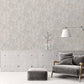 Abstract Leaf Floral Wallpaper in Grey/Beige/Cream