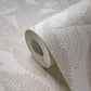 Large Leaf Floral Light Texture Wallpaper in Cream/Beige