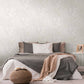 Large Leaf Floral Light Texture Wallpaper in Cream/Beige