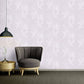 Large Leaf Floral Light Texture Wallpaper in Violet/Silver
