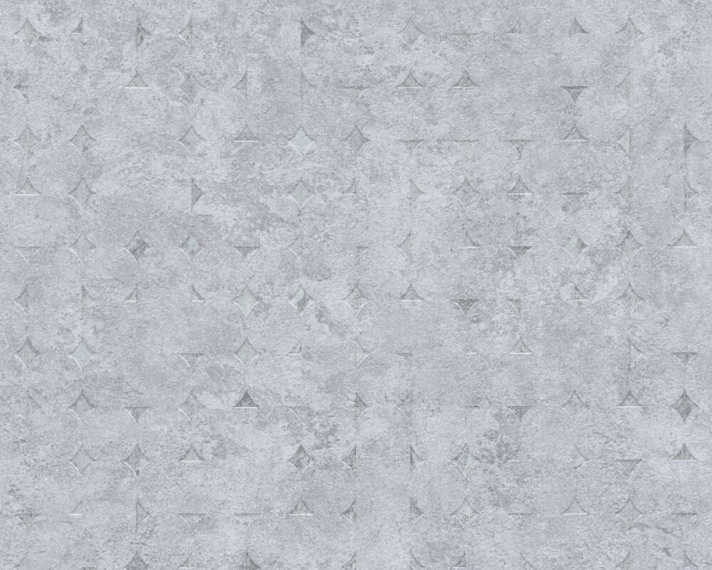 Geo Shapes & Accents Distressed Wallpaper in Grey/Silver/Purple