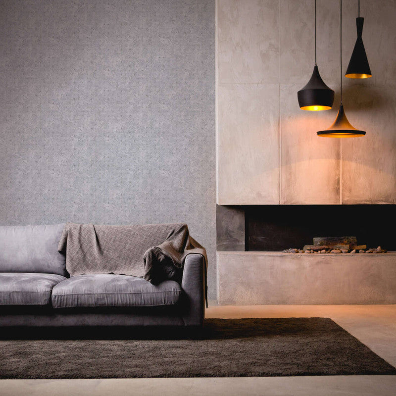 Geo Shapes & Accents Distressed Wallpaper in Grey/Silver/Purple