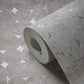 Geo Shapes & Accents Distressed Wallpaper in Beige/Silver