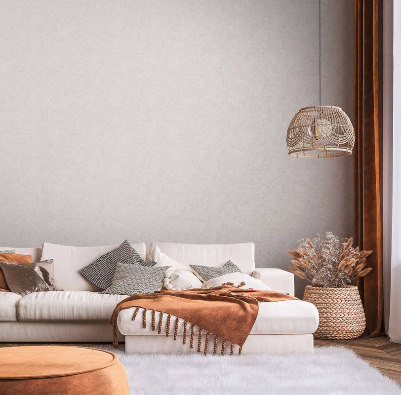 Geo Shapes & Accents Distressed Wallpaper in Beige/Silver