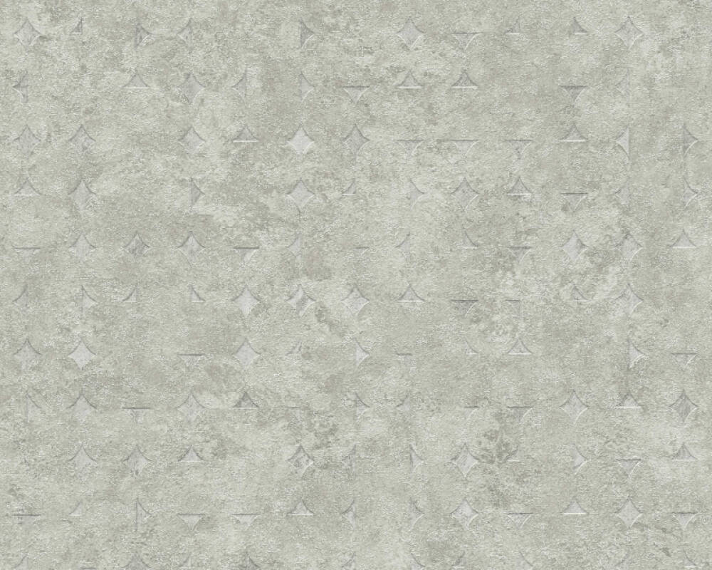Geo Shapes & Accents Distressed Wallpaper in Cream/Green