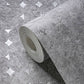Geo Shapes & Accents Distressed Wallpaper in Grey/Silver
