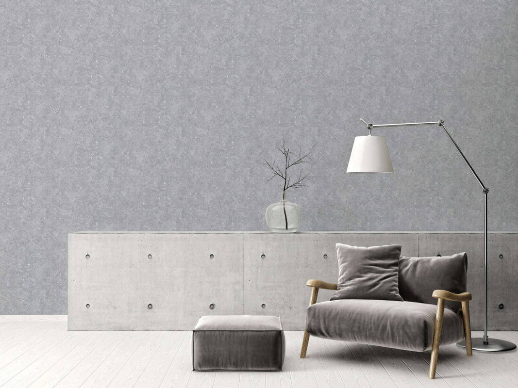Geo Shapes & Accents Distressed Wallpaper in Grey/Silver