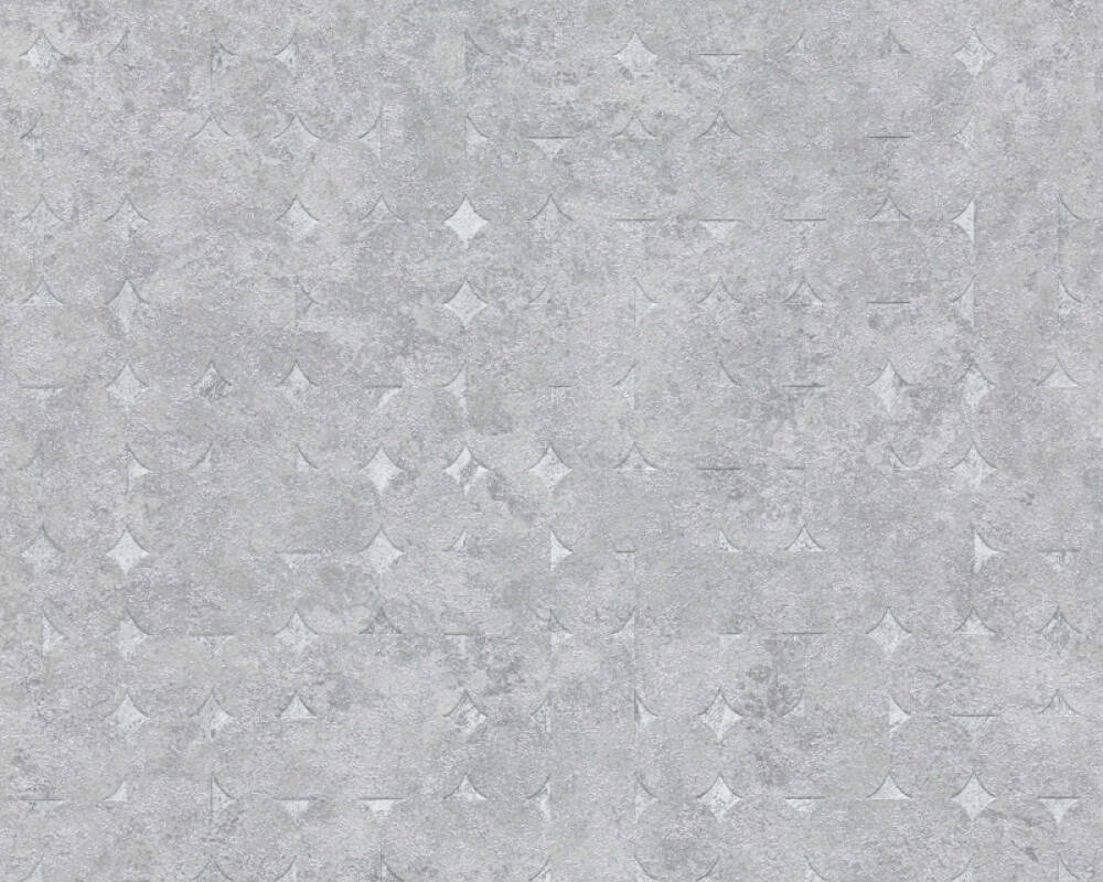 Sample Geo Shapes & Accents Distressed Wallpaper in Grey/Silver
