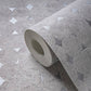 Geo Shapes & Accents Distressed Wallpaper in Light Grey/Silver