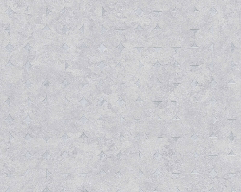 Geo Shapes & Accents Distressed Wallpaper in Light Grey/Silver