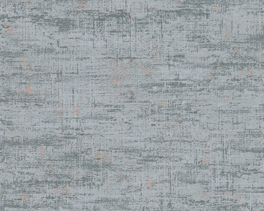 Abstract Plaster-Style Distressed Wallpaper in Green/Copper/Metallic