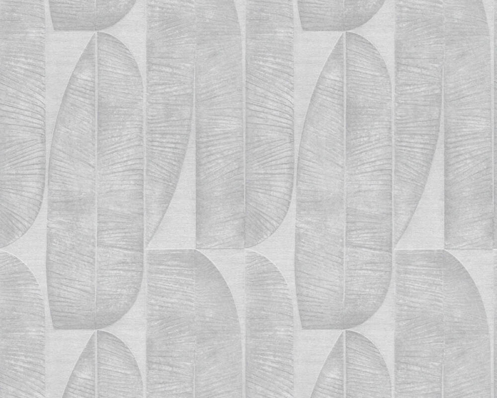 Sample Geometric Leaf Wallpaper in Grey