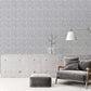 Geometric Leaf Wallpaper in Grey