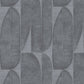 Geometric Leaf Wallpaper in Black/Grey