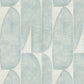 Geometric Leaf Wallpaper in Blue/Cream/Green