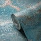 Marbled & Metallic Accents Wallpaper in Blue/Green/Gold