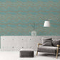 Marbled & Metallic Accents Wallpaper in Blue/Green/Gold
