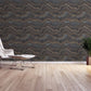 Marbled & Metallic Accents Wallpaper in Black/Copper/Gold