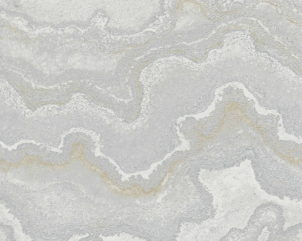 Marbled & Metallic Accents Wallpaper in Grey/Silver/Gold