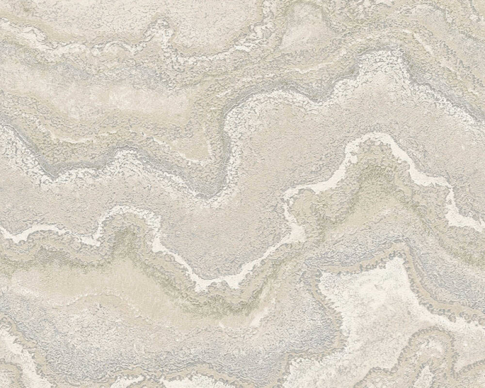 Marbled & Metallic Accents Wallpaper in Beige/Cream/Metallic