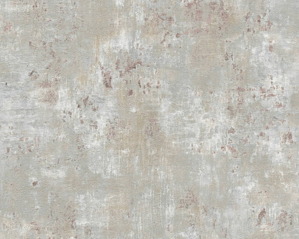 Rust Distressed Wallpaper in Beige/Copper/Grey