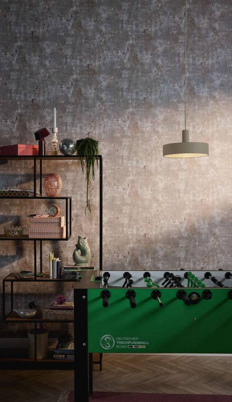 Rust Distressed Wallpaper in Beige/Copper/Grey