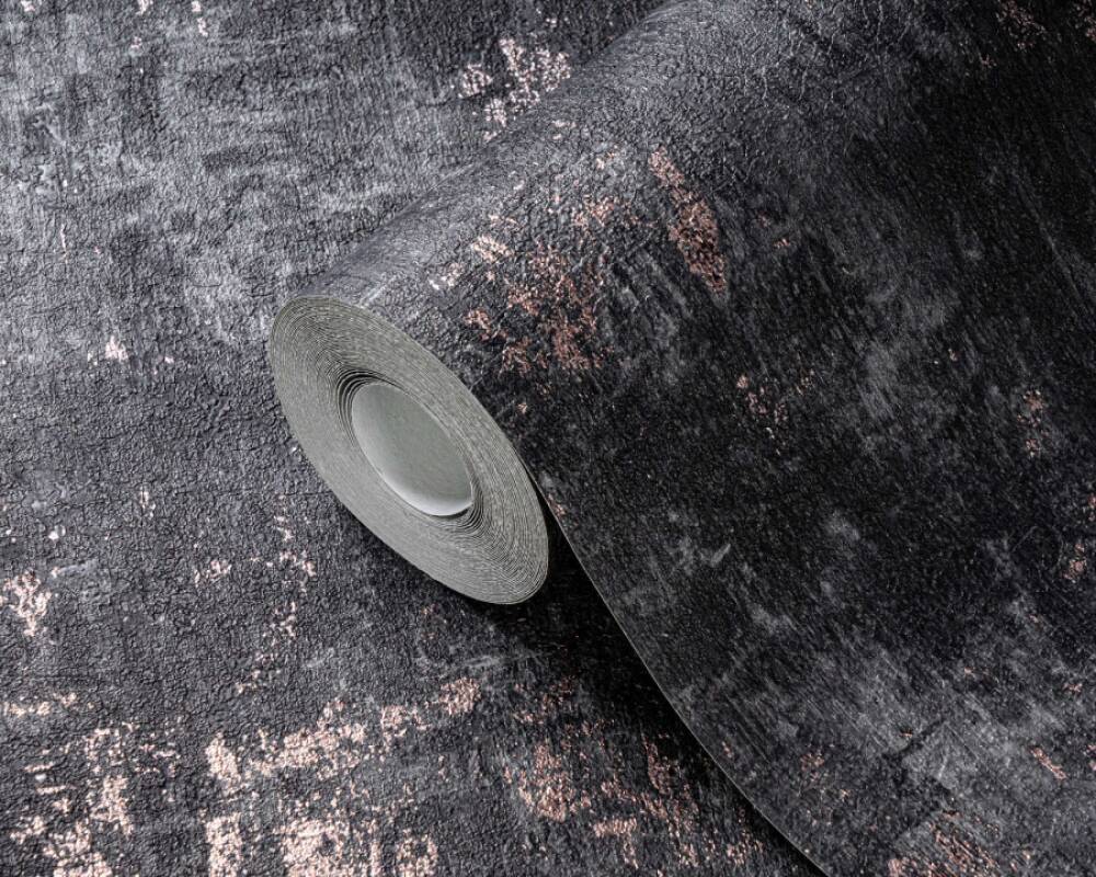 Rust Distressed Wallpaper in Black/Bronze/Grey