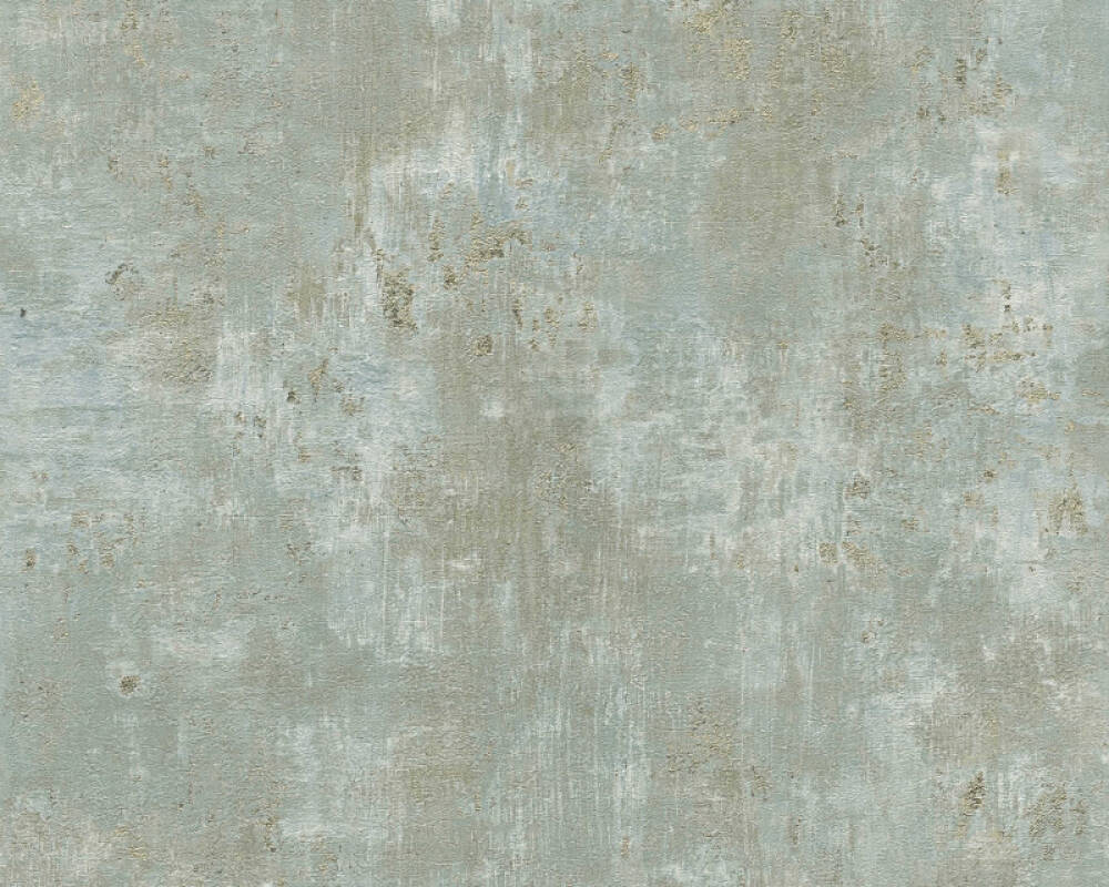 Rust Distressed Wallpaper in Green/Blue/Gold
