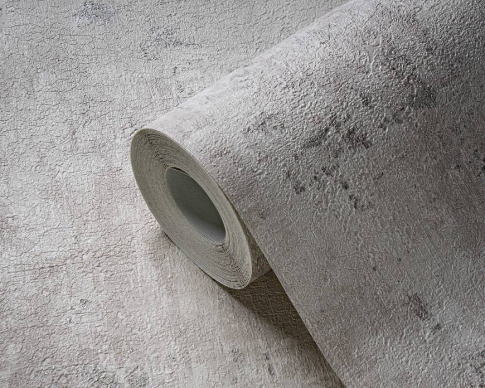 Rust Distressed Wallpaper in Grey/Silver