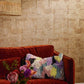 Tile Texture Metallic Effect Wallpaper in Gold