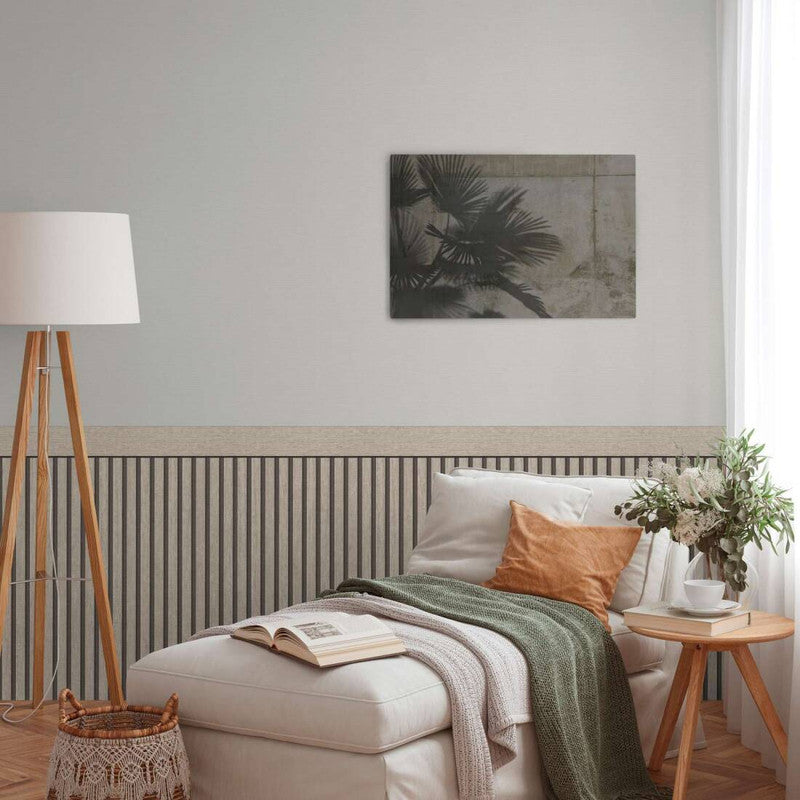 Wood Stripe & Solid Wallpaper in Grey/Black/White