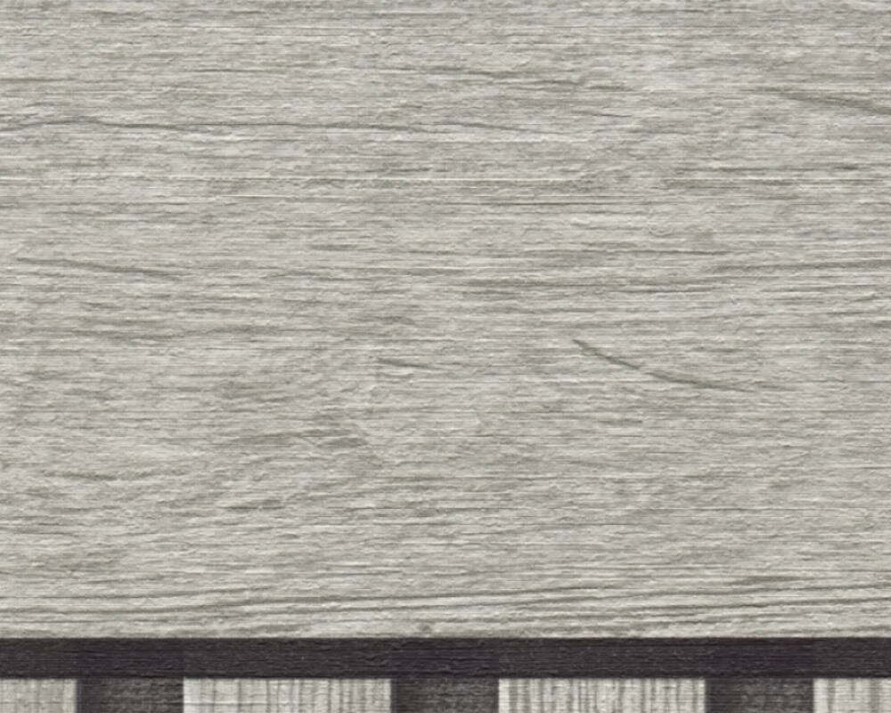 Wood Stripe & Solid Wallpaper in Grey/Black/White