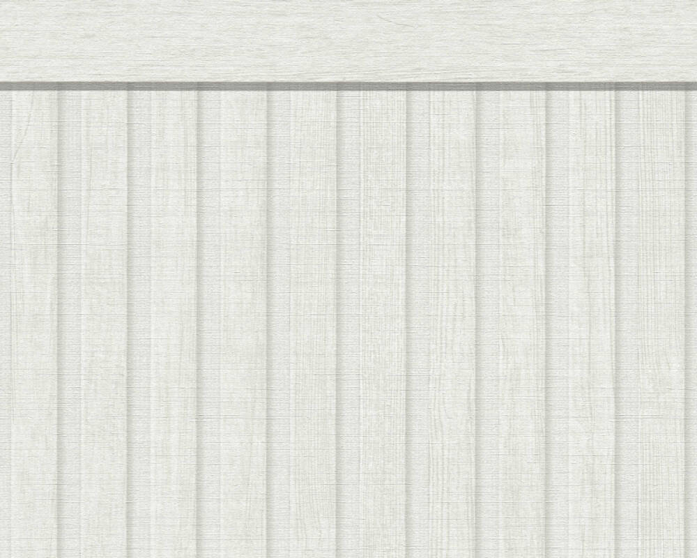 Wood Stripe & Solid Wallpaper in Grey/White