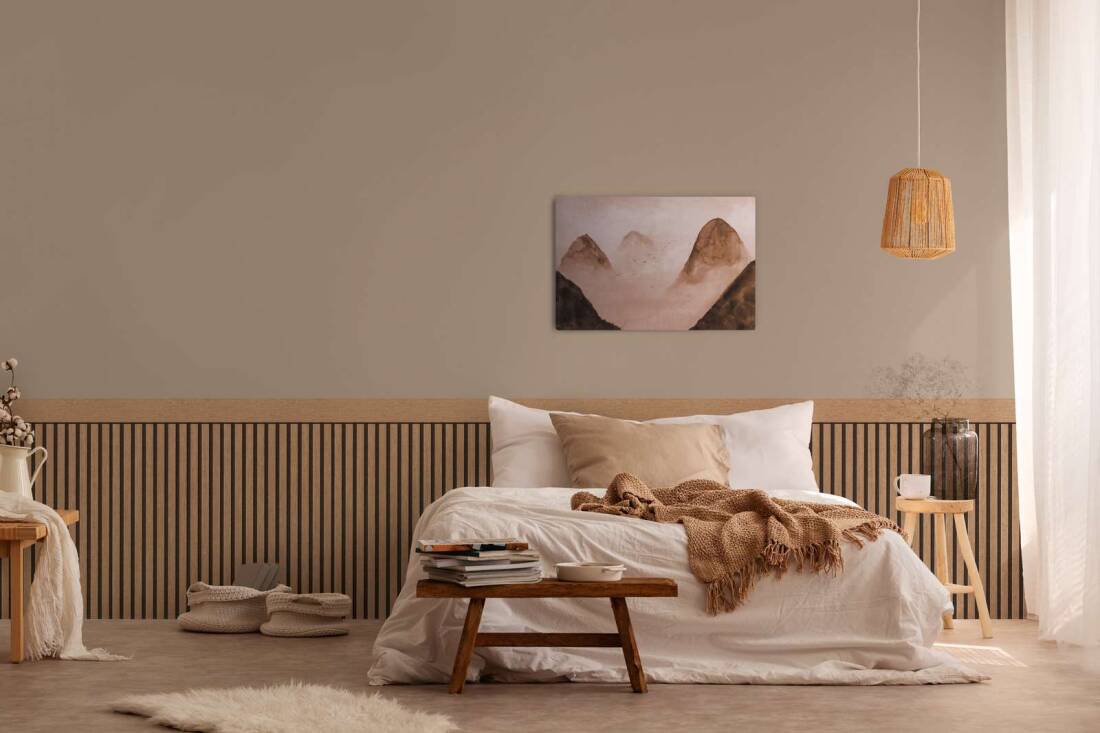 Wood Stripe & Solid Wallpaper in Brown/Black