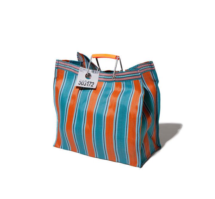 Stripe Tote Bag Square Handmade Recycled Plastic puebco 503271 4