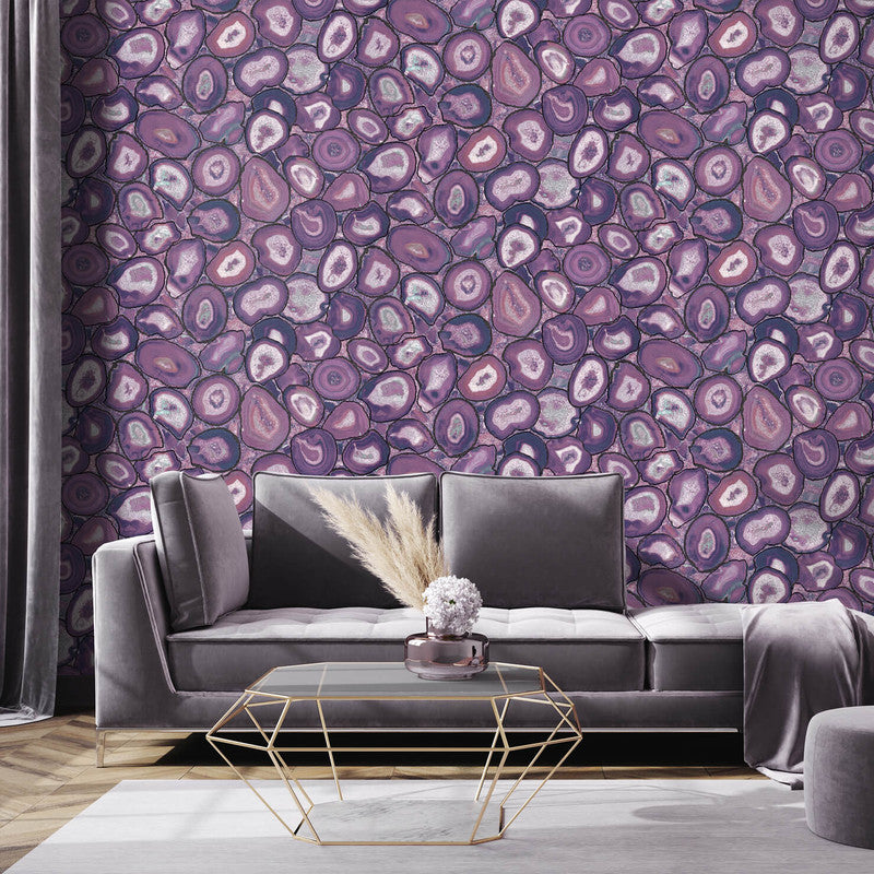 Filo Agate Wallpaper in Lavender