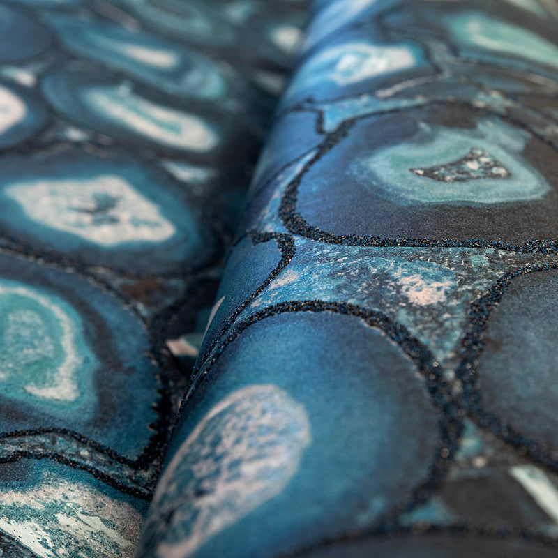 Filo Agate Wallpaper in Spirulina