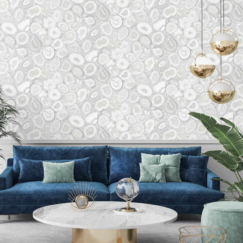 Filo Agate Wallpaper in Sea Salt