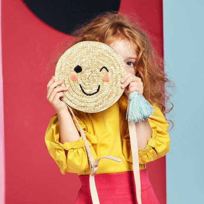 emoji cross body straw bag by meri meri 2