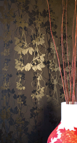 Sleeping Briar Rose Wallpaper in Noir design by Jill Malek