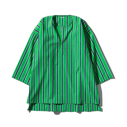 Cotton Stripe Shirt Crew Neck 4