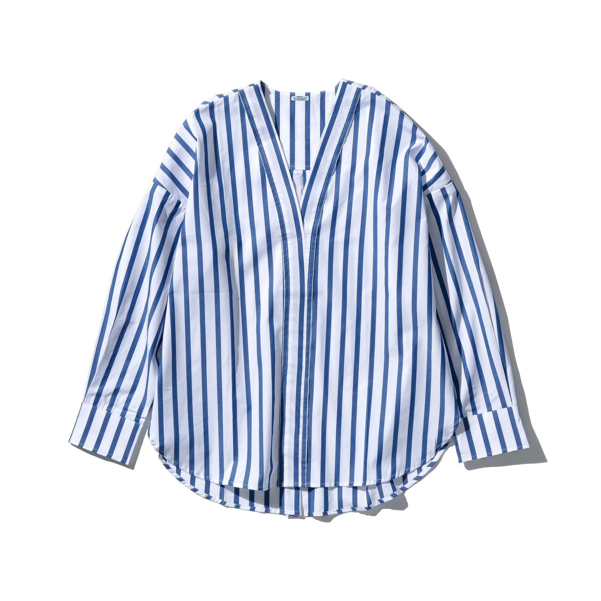 Cotton Stripe Shirt V Neck 3