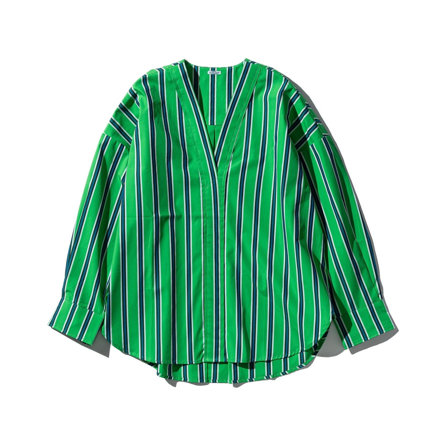 Cotton Stripe Shirt V Neck 4