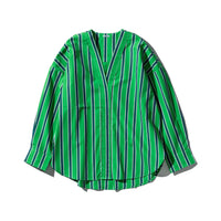 Cotton Stripe Shirt V Neck 4