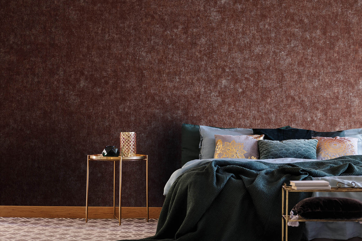 Scratched Plaster Wallpaper in Red