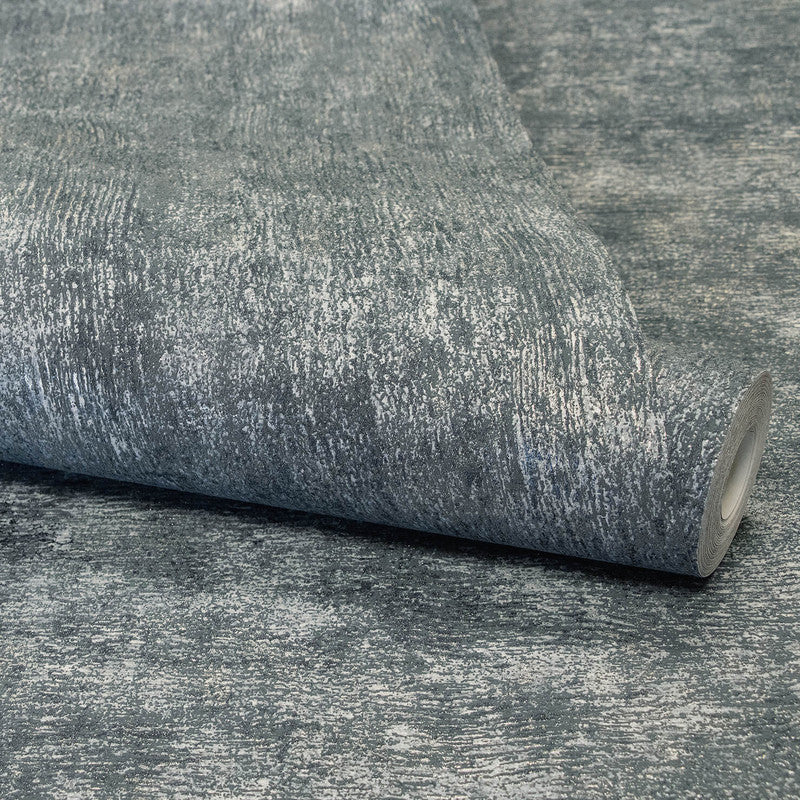 Scratched Plaster Wallpaper in Blue