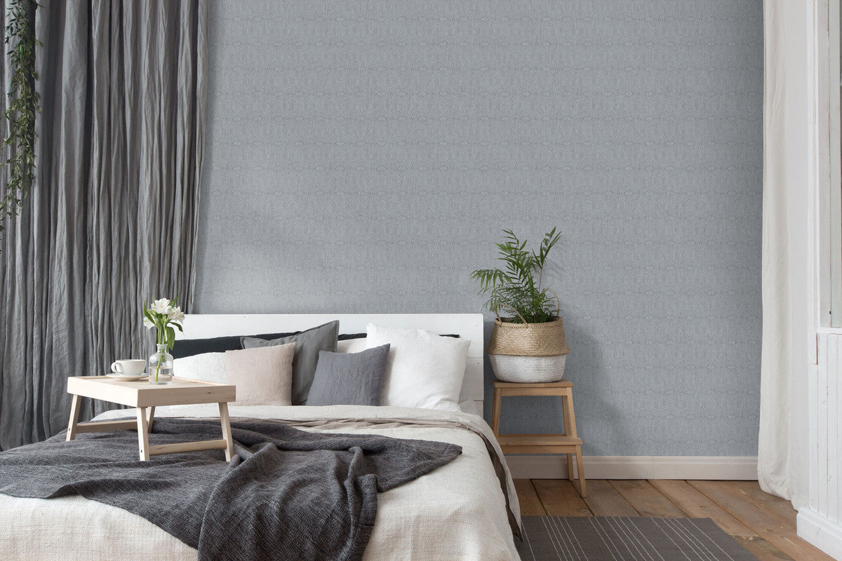 Greek Tile Wallpaper in Grey